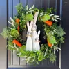 Fiori decorativi Pasqua Porta Corona Artificiale Carota Vacanza 45 cm/17.72 pollici Agriturismo Rustico Finestra Arazzi Primavera Per La Casa