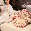 Travesseiro desenho animado flor cordeiro lã meio pacote longo sentado não desmoronando inverno engrossado cadeira antiderrapante bonito