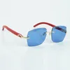 Newest Hot sale Exquisite style 3524018 micro cutting lenses sunglasses, natural red wooden temples glasses, size: 18-135mm