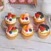 Dekorativa blommor 6st realistiska cupcake cake dekor hem dekoration party falska muffins modeller po props för display