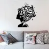 Klistermärken Barber Shop Sticker Salon Wall Decoration Brush Vinyl hårtork Art Relaxation Girl Sticker Hair Mural Beauty Decoration F126