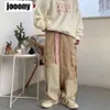 workowate czarne spodnie do ładunków dla mężczyzn Khaki Spodnie Khaki Mężczyzna Vintage luźne luźne jesienne jesień japońskie streetwear hip hop retro n9a9#