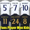 S-4XL BELLINGHAM VINI JR SOCCER JERSEYS 23 24 RODRYGO REAL MADRIDS CAMAVINGA FOTBALLKIRT 2023 2024 ARDA GULER MODRIC Tredje fans Player Version Men Kids 69 19 19