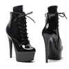 Tanzschuhe für Damen, 15 cm, PU-Obermaterial, Plattform, sexy High Heels, Stiefeletten, Pole 15-061