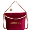 36% OFF Designer bag 2024 Handbags Suede drawstring pearl carrying bucket for womens trendy and high-end chain single shoulder crossbody