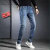 Freies Schiff 2021 Herbst und Winter Herren New Busin Casual Straight-Bein Jeans Mid-Taille Slim Stretch Jugendhose H4ER #