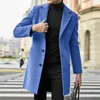 Trenchs d'hommes Hommes coréen manteau couleur unie revers simple boutonnage longues vestes bureau d'affaires travail tempérament cardigan pardessus