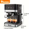 Isgreea Espresso Milk Frothing, 20 bar expresso Hine, tanque de água removível de 1,5L/50 onças, Hine de café semi-automático com varinha de vapor para Espresso, Latte e