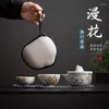 Conjuntos de chá Ice Grey Manhua Travel Tea Set Cerâmica Quick Cup Ao Ar Livre Portátil Chinês