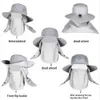 Sombreros de ala ancha Cubo de moda Verano Sombrero para el sol Protección UV Caza al aire libre Pesca Transpirable Desmontable Hombre Pescador E9S9 cubos 24323