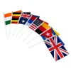 Accessories Aerxrbrae World National Flag 14 * 21cm Slovenia hand wave flags 100pcs / bag with plastic flagpole Polyester