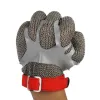 1 paire de gants de protection Anti-coupure en fil d'acier, cisailles Anti-électriques pour machines d'abattage, gants à anneau en acier inoxydable de qualité 5