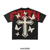 T-shirts pour hommes Cross Butterfly Print Graphic 2024 American Y2K Tops Haute Qualité Coton Chemise surdimensionnée Harajuku Goth Femmes Vêtements