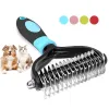 Pettini Spazzola per cani Rimozione peli Pettine per gatti Per capelli lunghi Cani ricci Gatti Rimozione Spazzola per sottopelo Rastrello Spazzola per smacchiare Forniture per cani