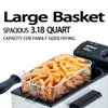 Fryer, European Design Electric Deep Fryer Basket Lovningsbart lock med elliptiskt utsiktsfönster, 1800 watt, stekning av kyckling, pommes frites, 9 koppar/ 3,5 liter olja