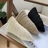 Wide Brim Hats Japanese Simple Knitted Fisherman's Hat Women Spring And Summer Solid Color Casual Versatile Hollow Sunscreen Sunshade Basin