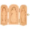 Decorative Figurines Religious Ornaments Catholic Statue Wood Sculpture Figurine Craft Exquisite Decor Statues Small Creative Catholicism