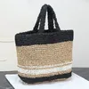 Knitting Fiber Totes Bag Lafite Grass Design Purses Designer Woman Handbag Luxury Shoulder Bags Women Tote Bags Vintage Fashion Straw Casual Handbags Fiber Purses