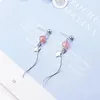 Boucles d'oreilles pendantes délicates en argent Sterling 925, chaîne étoile vague, Long pompon pour femmes, cadeau Pendientes Oorbellen S-E950