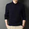 Mens Polo Shirts Casual Business Solid Color Polo Shirts Cotton Mens Long Sleeve T Shirt For Men Widn Down Polo Mens Clothing 240311