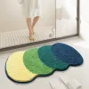 Tapis Ensemble de tapis de salle de bain simple et frais Tapis de bain décoratif Tapis de pied de toilette Tapis de pied absorbant antidérapant Tapis de bain en peluche épais Tapis