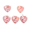 Pendant Necklaces Natural Red Agate Stone Love Heart Silver Plated Flower Healing Reiki Chakra Charm Women Man Jewelry 5Pcs TN3189