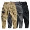 Great Solid Color MidWaist Male Sweatpants SkinTouch Cargo Pants Multi Pockets MidRise Men for Trekking 240315