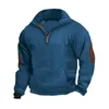 Men's Hoodies Men Zipper Sweatshirt Casual With Patchwork Design Turn-down Collar For Fall Spring Seasons Comfortable