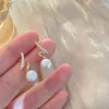 Boucles d'oreilles à clous pour femmes, 1 paire, Style coréen, brillant, mode, perles, strass, bijoux simples, décoration pour dames