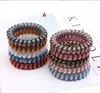Party Favor Colorful Elastic Girls Womens Phone Wire Spiral Horsetail Hairband DF119