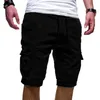 Homens de verão Carga Meia Calça Casual Cintura Elástica Bolso Sólido Bolso Solto Shorts Oversized S-5XL BSDFS-ZK36 V5GA #