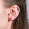 Stud Earrings Ins Creative Snowflake Earring Vintage Gold-plated Color Zircon For Women Girls Fashion Christmas Piercing Jewelry