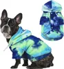 Beinwfyiy tie kleurstofhondenkleding hoodie, huisdier winterjas, puppy sweatshirts voor kleine honden jongen meisje