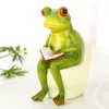 Śliczna kolekcja Animal Yoga Frog Fairy Garden Figurines Miniaturowe krajobraz domowe Dekoracja akcesoria urodzinowe pamiątki 240314