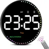 Fernbedienung 10 Zoll bunte LED-Wandkalenderuhr für Heimdekoration mit Temperaturanzeige und zwei Alarmen 240315