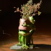 Mini Pot de plantes avec grenouille coupée, Pot de fleurs, jardin féerique, Animal grenouille, Succulent, décoration extérieure, Pot de fleurs en argile