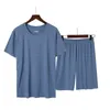 Duży rozmiar l-6xl męskie uśpiona letnia jedwabna jedwabne krótkie rękawy piżamy