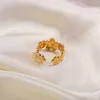 Pierścienie opaski Znakomity stal nierdzewna Regulowana pierścień otwierający 18K Gold PVD Wodbokowy wodoodporny biżuteria J240326