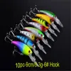 Minnow Mieszane 20pc/zestaw Zestaw do wahacza muchowy Zestaw sztucznych twardych przynęt Lifee Feelle Wobbler Carp Fishing Rybak pesca hurtowa 240312