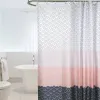 カーテンノルディックシャワーカーテン幾何学カラーブロックバスタブバスタブ入浴用バスルームカバー特別な広い12％フック