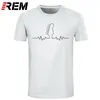 Men's T Shirts REM Tee Creative Design Guitar Lifeline Shirt Men Fashion Summer Cotton Print T-Shirt O-Neck Short Sleeve Tops Tees Homme