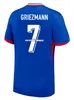 2024 French MBAPPE KANTE BENZEMA Soccer Jerseys 2024 Euro Cup Fans Versión del jugador GRIEZMANN GIROUD Maillot de Foot Camisa de hombre Kit para niños VARANE DEMBELE Uniforme de fútbol