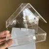Ninhos naxilai alimentador de pássaros acrílico pendurado acrílico transparente alimentadores de pássaros bandeja tipo casa de pássaro alimentador de água para animais de estimação copo fixo