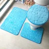 Paspaslar Banyo Halı Seti 3D Kabartmalı Banyo Zemin Halı Pazen Tuvalet Mat Kapak Kapak 3 Parça/Set Slipsip Ushape Bath Mat Seti