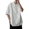 アクティブシャツの男性ソリッドプルオーバー日本料理ジャケット寿司シャツ夏の着物作業服プリントロゴクッキングトップス