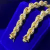 Design Men Vvs Moissanite Iced Out 14K Gold Plated Chain New Rolo Link Bracelet