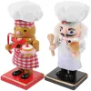 Miniaturen 2 Stück Weihnachts-Nussknacker Weihnachts-Desktop-Tischdekoration Holzpuppe Nussknacker Figur Ornamente Traditionelles Essen Schön