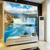 Duvar Kağıtları Wellyu Özel Büyük - Ölçekli Duvar Resimleri Peyzaj Şelaleleri 3D Duvar Resimleri Arka Plan Dokuma Duvar Kağıdı