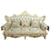 Housses de chaise Housse de canapé de luxe européenne Coussin en dentelle antidérapant Salon Combinaison Jacquard Broderie Housse de protection de canapé