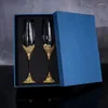 Wine Glasses Wedding Metal Base With Crystal Stones Fashion Champagne Flute Set For Couples Engagement House Warming Gift